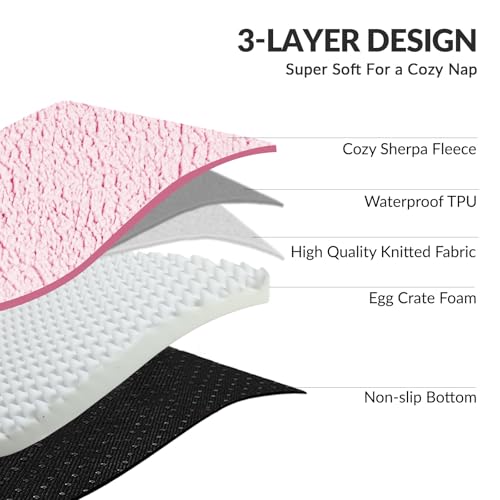 Orthopedic Large Dog Bed Washable Pet Sofa Bed 56''X40''Pink (Pink / 56"L x 40"W x 3.5"Th)