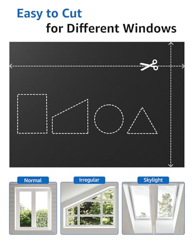 Blackout Curtains Portable 51”x60” No Drill Black Out Window Cover (Black / 51"W x 60"H)