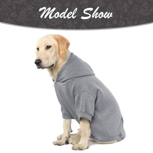 Dog Hoodie for Large Medium Small Dogs (Grey / X-Large/XX-Large)