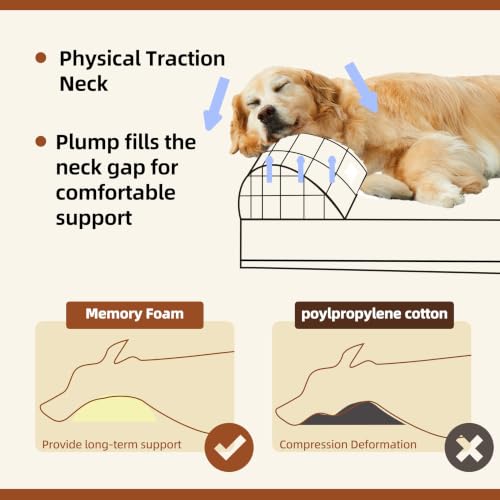 XXL 35D Memory Foam Dog Bed for Extra Large Dogs (XX-Large / Brown)