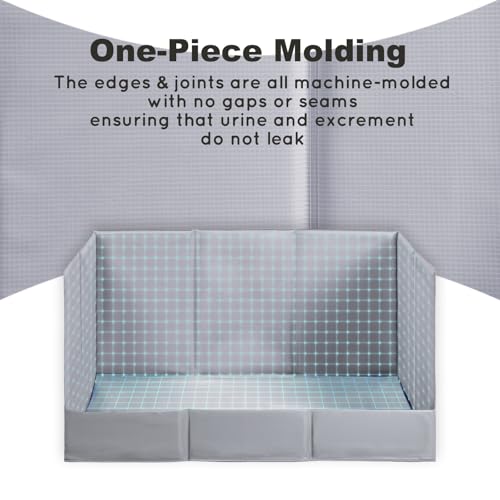 Dog Litter Box Indoor High Walls (Grey / Large for Dog＜ 28" Length)