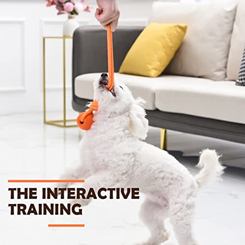 Dog Training Ball on A Rope Rubber Dog Rope Toys Ball with Handle for Tug of War K9 Training Rewards for Belgian Malinois Gifts (Four colors / 5cm (with rope))