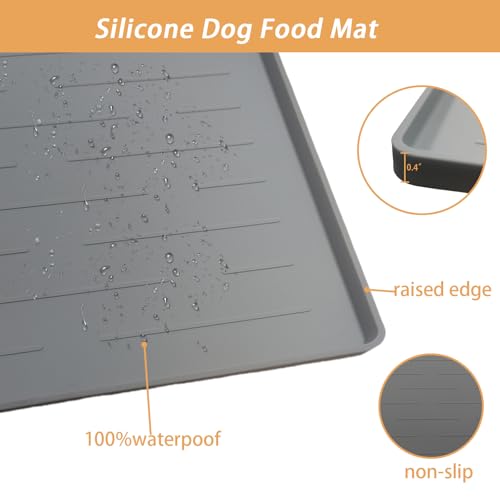 24" x 16" Dog Food Mat (Black / 24"L x 16"W)