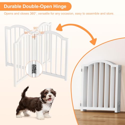 2 Pack Short Dog Gate Indoor (White / 4 Panel-16''H, Up to 48''W (2Pack))