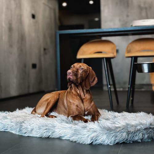 Faux Fur Orthopedic Dog Bed (Grey / Large/Extra Large)