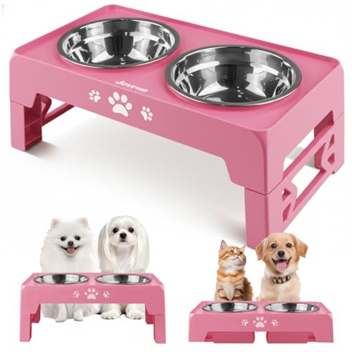 Elevated Dog Bowls for Small Dogs and Cats (for Small Dogs and Cats 2 Basic Bowls / Pink)