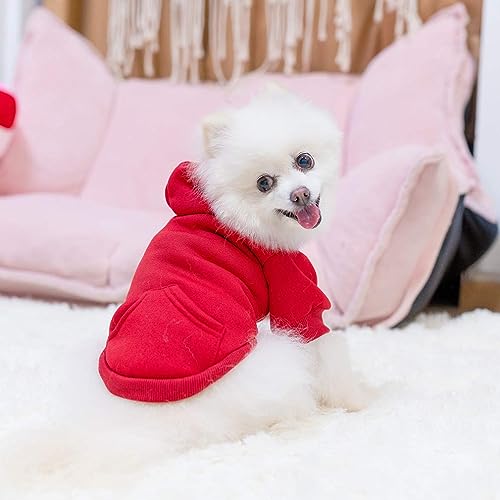 Dog Hoodie for Large Medium Small Dogs (Red / Small/Medium)