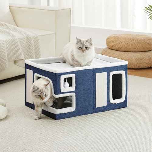 Large Cat Houses for Indoor Cats (Blue / X-Large)