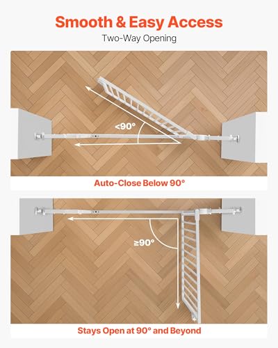 Extra Tall Pet Gate for Cats (White / 29-41" Wide x 56" Tall)