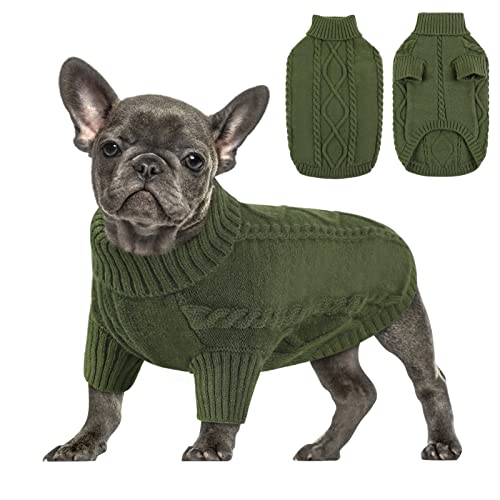 Small Dog Pullover Sweater for Medium Dogs Boy (Medium / Army Green)