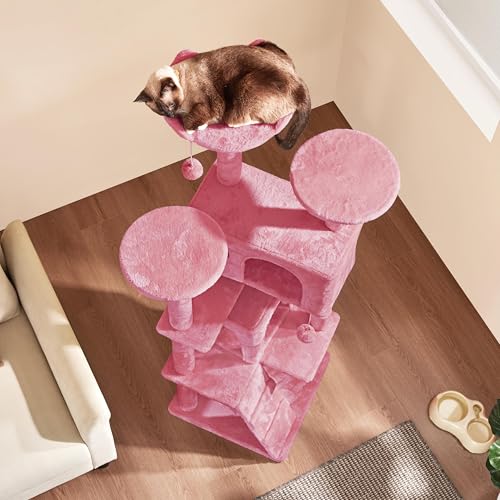 62in Cat Tree Tower (Pink / 62in)