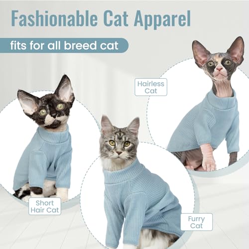 Sphynx Hairless Cats Shirt Pullover Kitten T (X-Small / Blue)