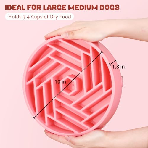 Slow Feeder Dog Bowl (pink)