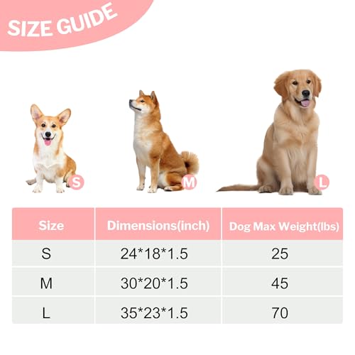 Dog Bed Mat Soft & Comfortable Dog Kennel Pad for Crate (L(35"*23"*1.5") / Pink-1pc)