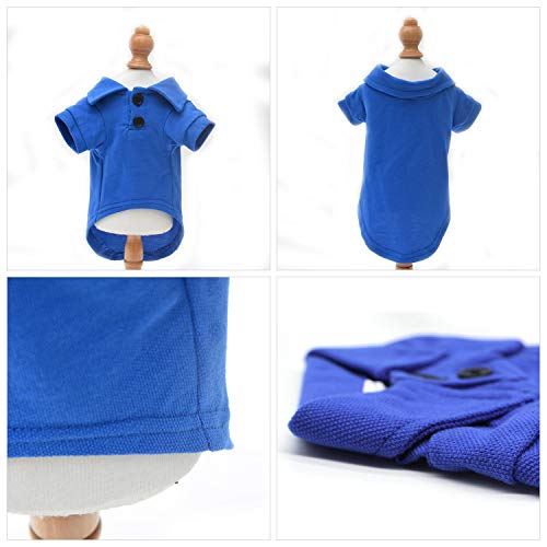 Basic Dog Polo Shirts Premium Cotton (XS (-6lbs) / Blue)