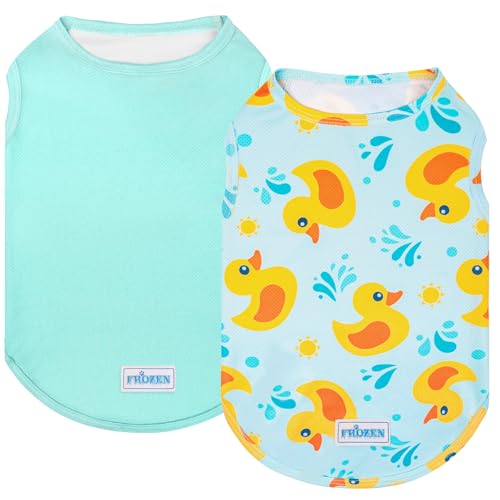 2Pack Dog Shirt for Small Dogs Soft Breathable T (Small (4-7lbs) / 4# Duck+Blue)