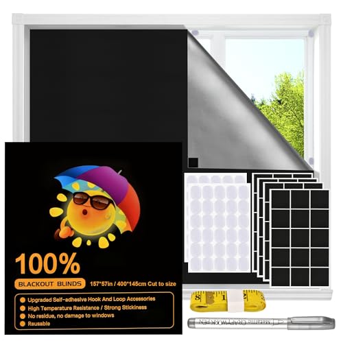 Blackout Window Cover (57"W x 157"H / Black)