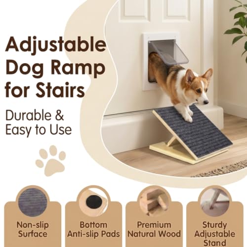 2 Pack Adjustable Dog Ramp for Stairs for Small Dogs