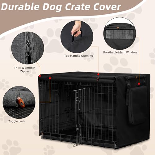 Dog Crate Cover 24in (Black / 24.0"L x 18.0"W x 20.0"H)