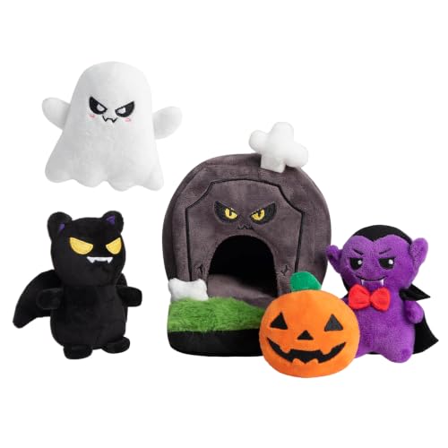 Squeaky Hide and Seek Dog Toys for Small and Medium Dogs (Grave)