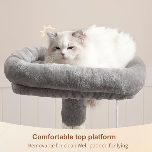 Cat Tree with Toy (43.3 inch / Light Gray)