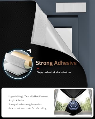 Portable Blackout Shades for Windows (19"W x 64"L (Pack of 1) / Black)