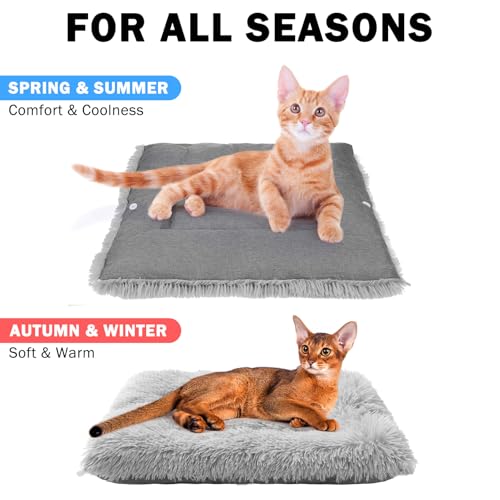 Self Warming Cat Bed Self Heating Cat Dog Mat (Grey / L: 24"x28")