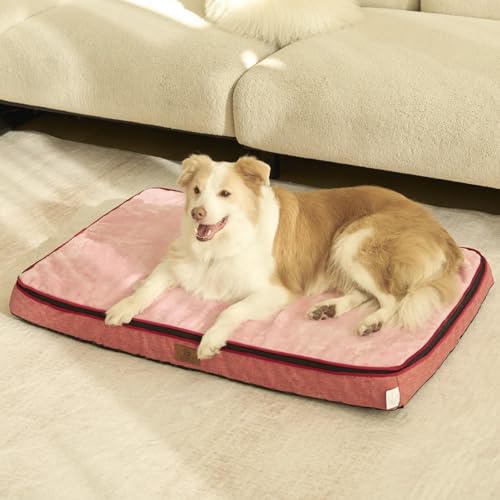 Memory Foam XL Dog Bed (41.0"L x 27.0"W x 4.0"Th / Pink)