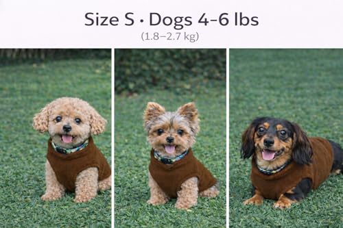 Dog Fleece Vest Sweater with Leash Ring (S (4-6lbs) / Chocolate Brown)