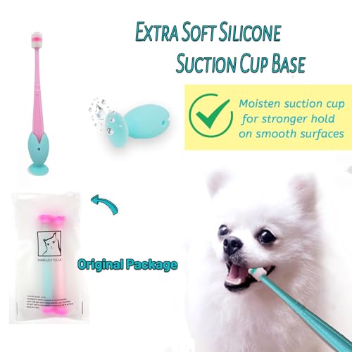 by Emmeliestella Small Dog & Cat Toothbrush 360° Soft Silicone