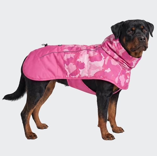 Dog Raincoat Waterproof Rain Jacket w (Camo Pink / 4XL)