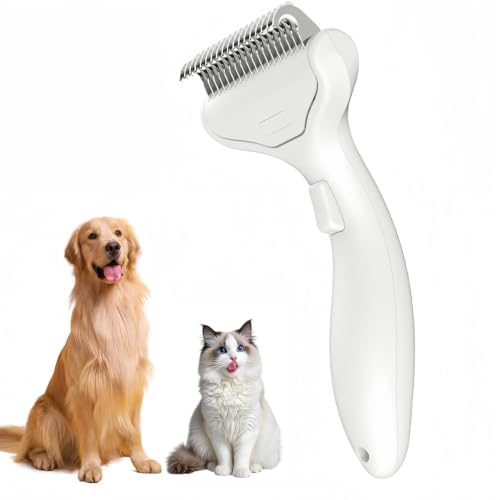 Undercoat Rake for Dogs & Cats (White)