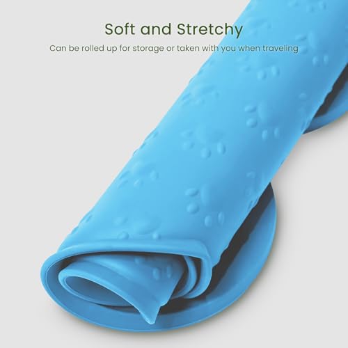Dog Food Mat Anti (19.4" x 9.8" / Blue)