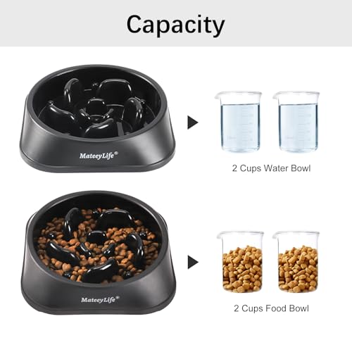1 Pack Slow Feeder Dog Bowls (H-Black / Medium)