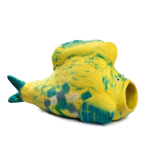 Luxurious Merino Wool Cat Cave (Fish)