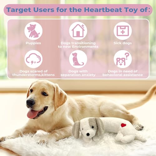 Heartbeat Puppy Toy for Dogs (White)