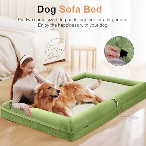 Orthopedic Dog Bed for XX (Grass Green / 44.0"L x 34.0"W x 6.5"Th)