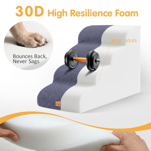 High Density Foam Dog Steps 4 Tiers (Blue / 28.5*15.7*20.5)