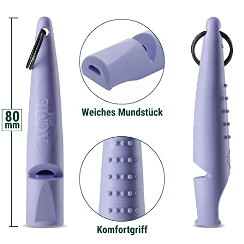 Alpha 211.5 Professional Dog Training Whistle with Enhanced Ergonomic Grip. BPA (Violet Purple)