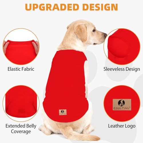 Large Fall Dog Clothes for Boy Girl (Black&Red / XX-Large(Chest 28", Back 22"))