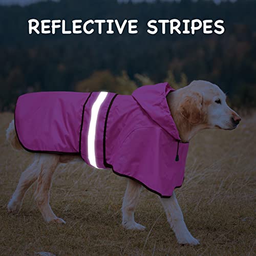 Waterproof Hooded Dog Raincoat (Pink / Medium)