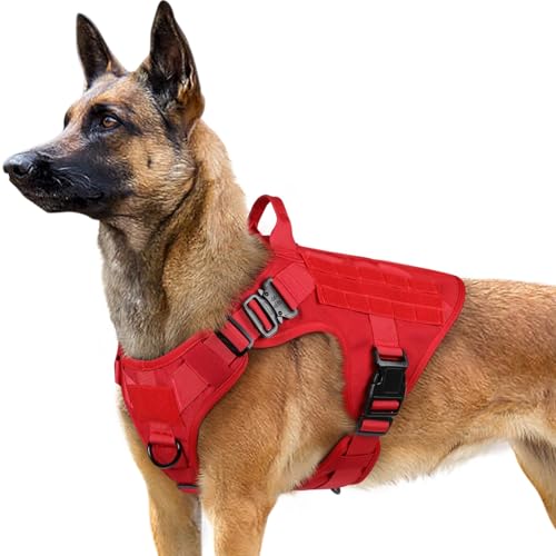 Tactical Dog Harness for Large (Red / Large)