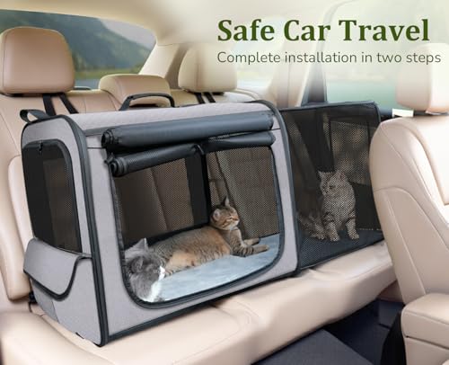 Dog Car Carrier Light Weight (Gray(Expandable) / 24.0"L x 17.7"W x 20.5"H)