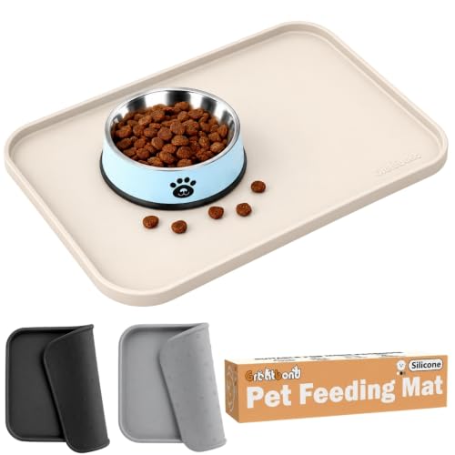 Waterproof Silicone Pet Feeding Mat (Beige)