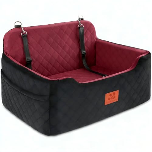 Large Dog Car Seat (Black/Red)