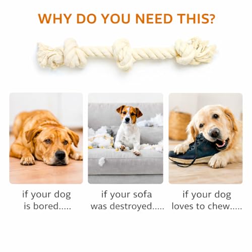 Dog Rope Toys for Large (3 knots (Pack of 2))