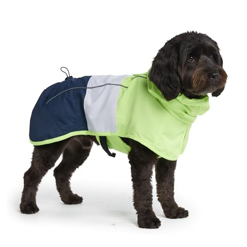 Dog Raincoat Waterproof Rain Jacket w (Neon White Navy Blue / XX-Large)