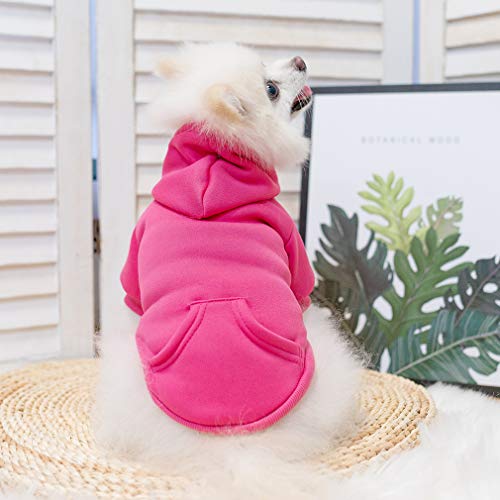 Dog Hoodie for Large Medium Small Dogs (Deep Pink / Medium)