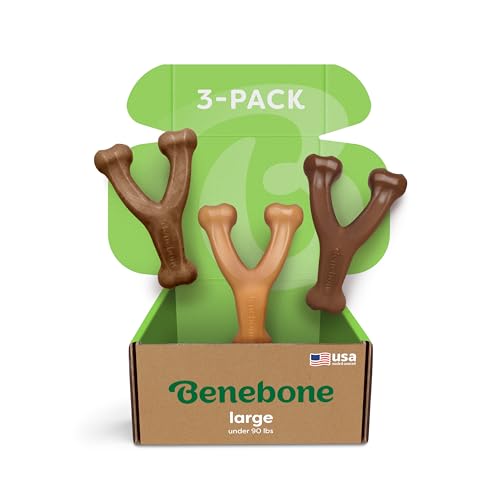 3 Pack Wishbone Dog Chew Toy for Aggressive Chewers (3 Pack - Large)