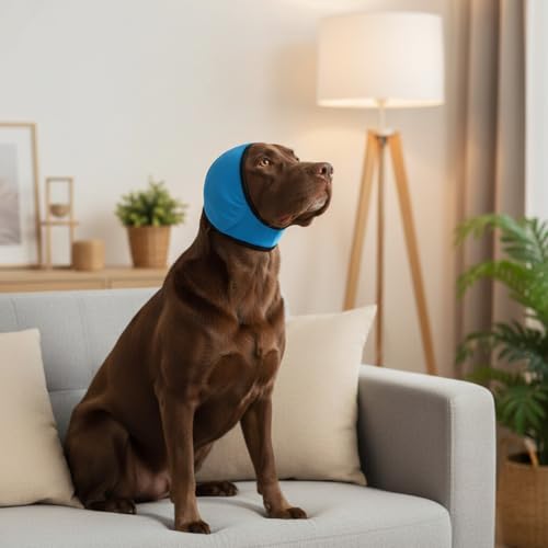 No Flap Ear Wraps for Dogs (Blue / S)